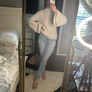 Thick wool bell sleeve sweater | turtle neck | mock neck